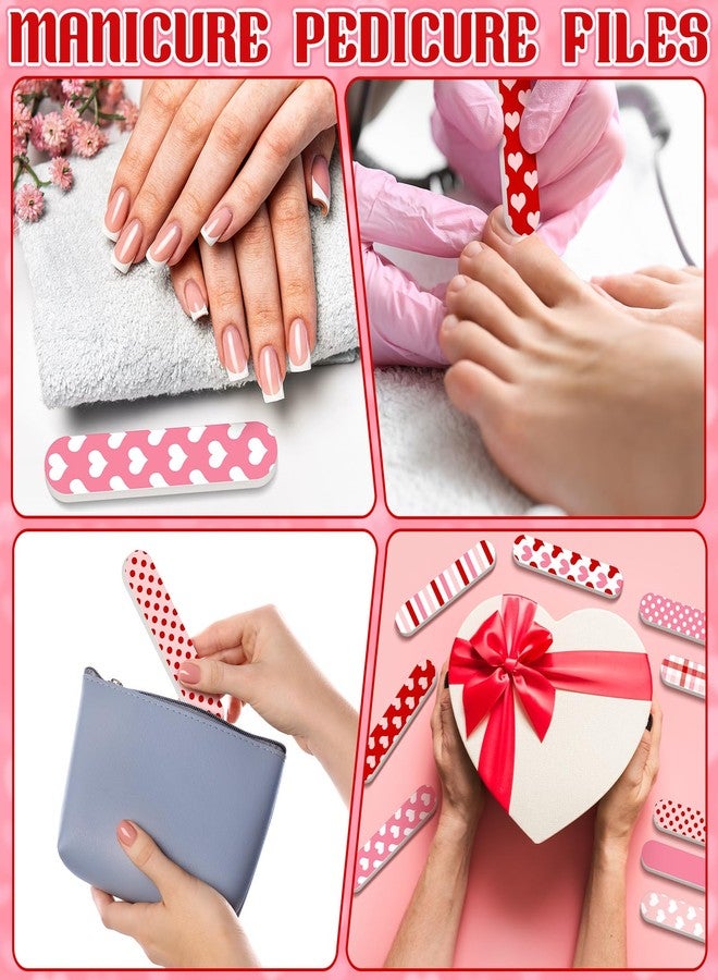 Lanties 45 Pack Valentines Nail Files Gifts Bulk Pink Red Nail Files Emery Boards Bulk Valentines Party Favors Stocking Stuffers Women Customers Coworkers Staff(3.5 x 0.75 Inches,Stylish) - Image 5
